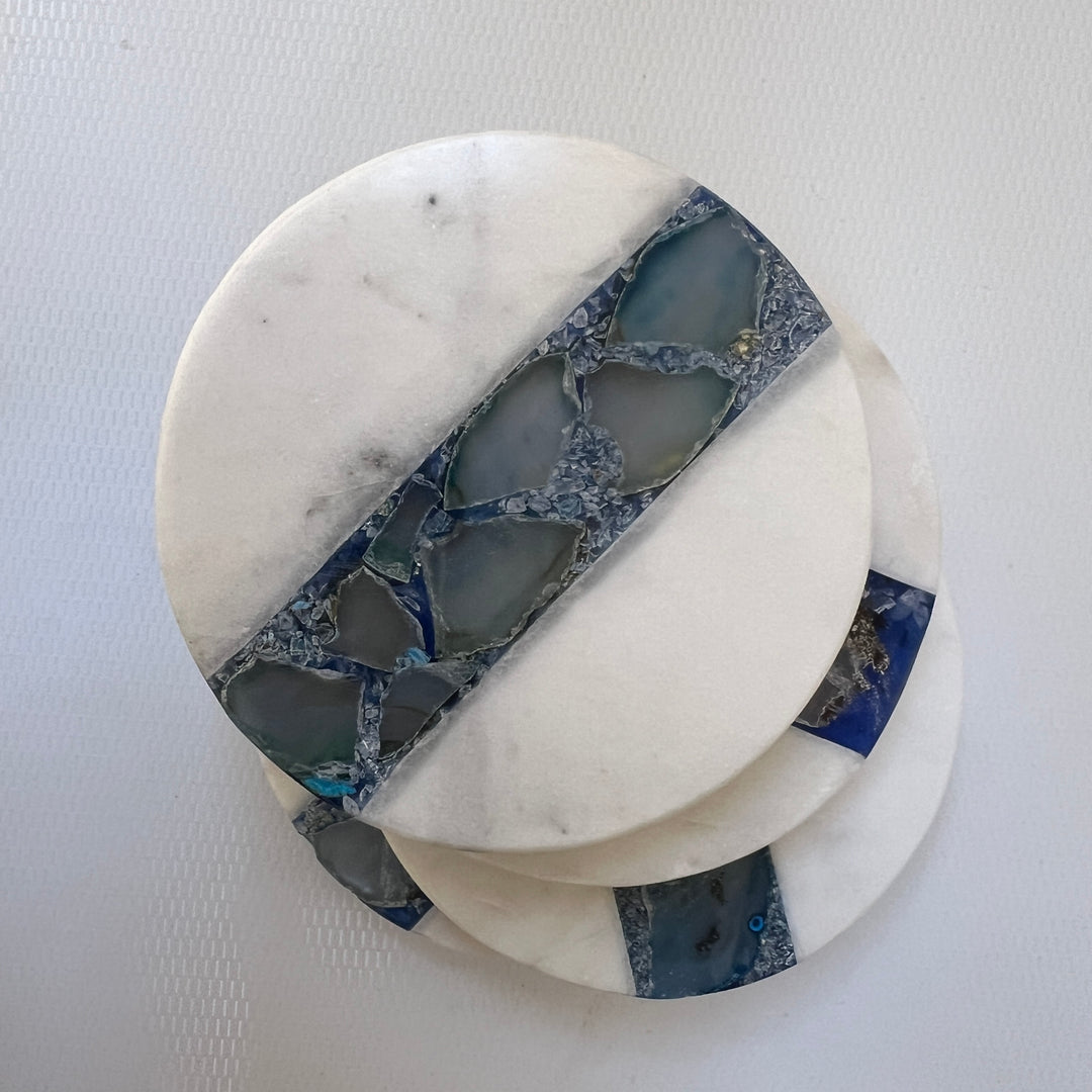 Marble & Agate Coaster Set