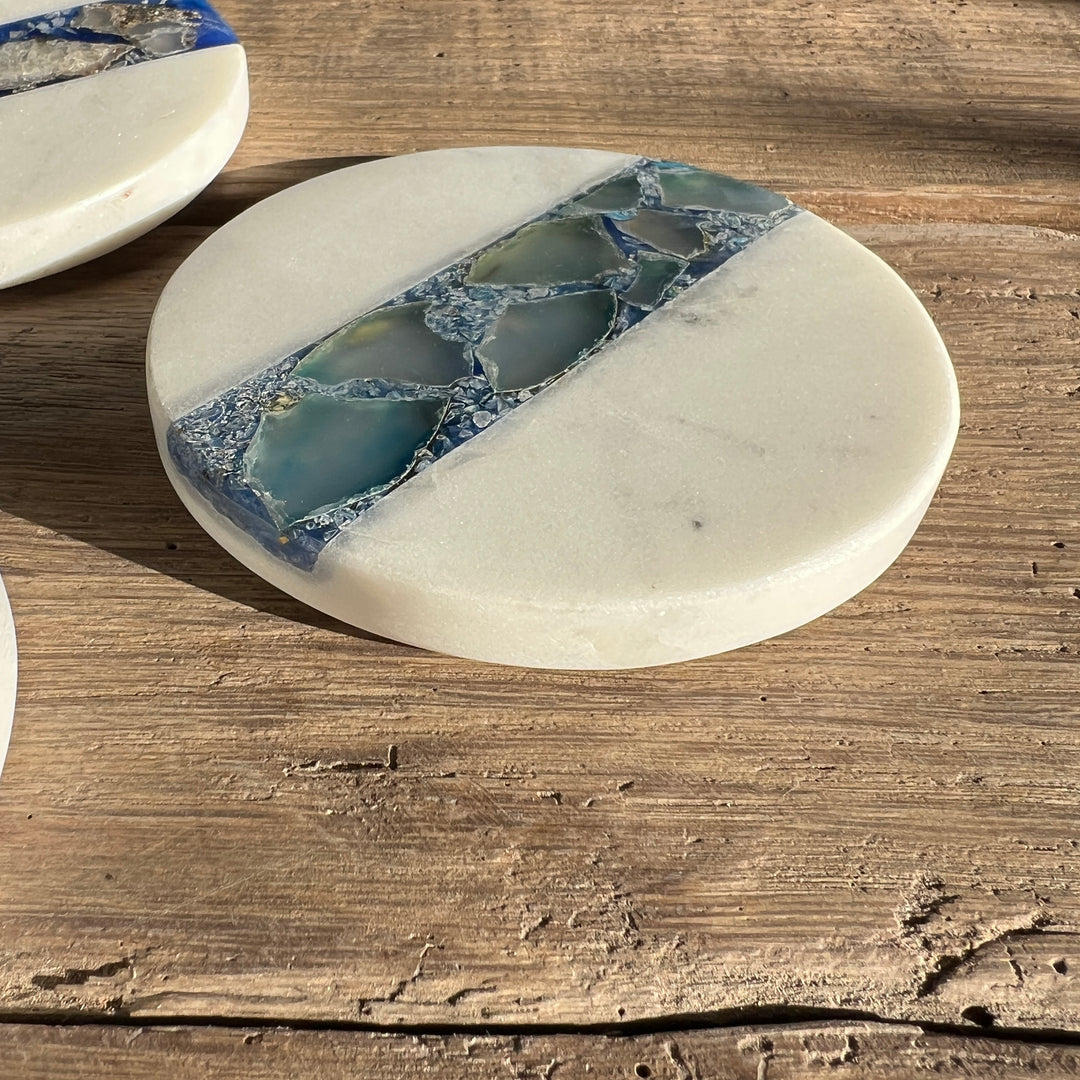 Marble & Agate Coaster Set