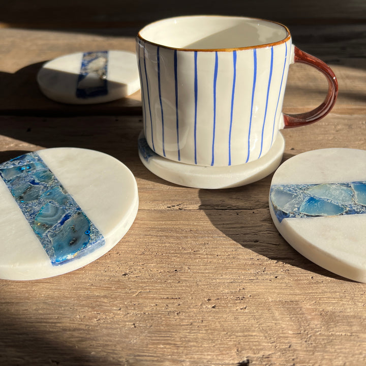 Marble & Agate Coaster Set