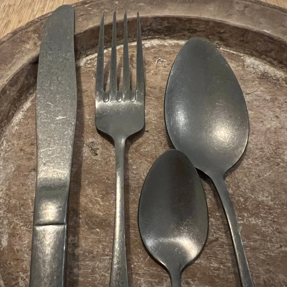 Matte Dark Silver Cutlery Set