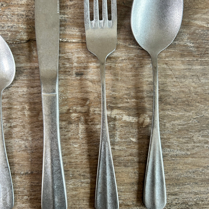 Matte Silver Cutlery Set | 24 pieces