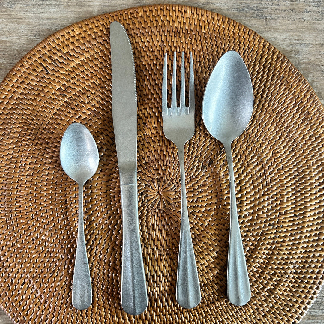 Matte Silver Cutlery Set | 24 pieces