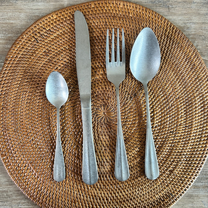 Matte Silver Cutlery Set | 24 pieces