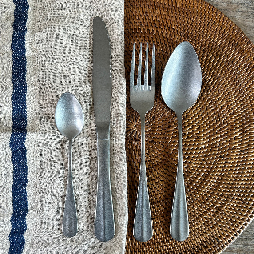 Matte Silver Cutlery Set | 24 pieces