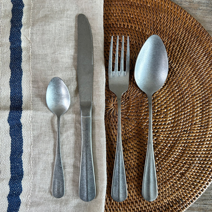 Matte Silver Cutlery Set | 24 pieces