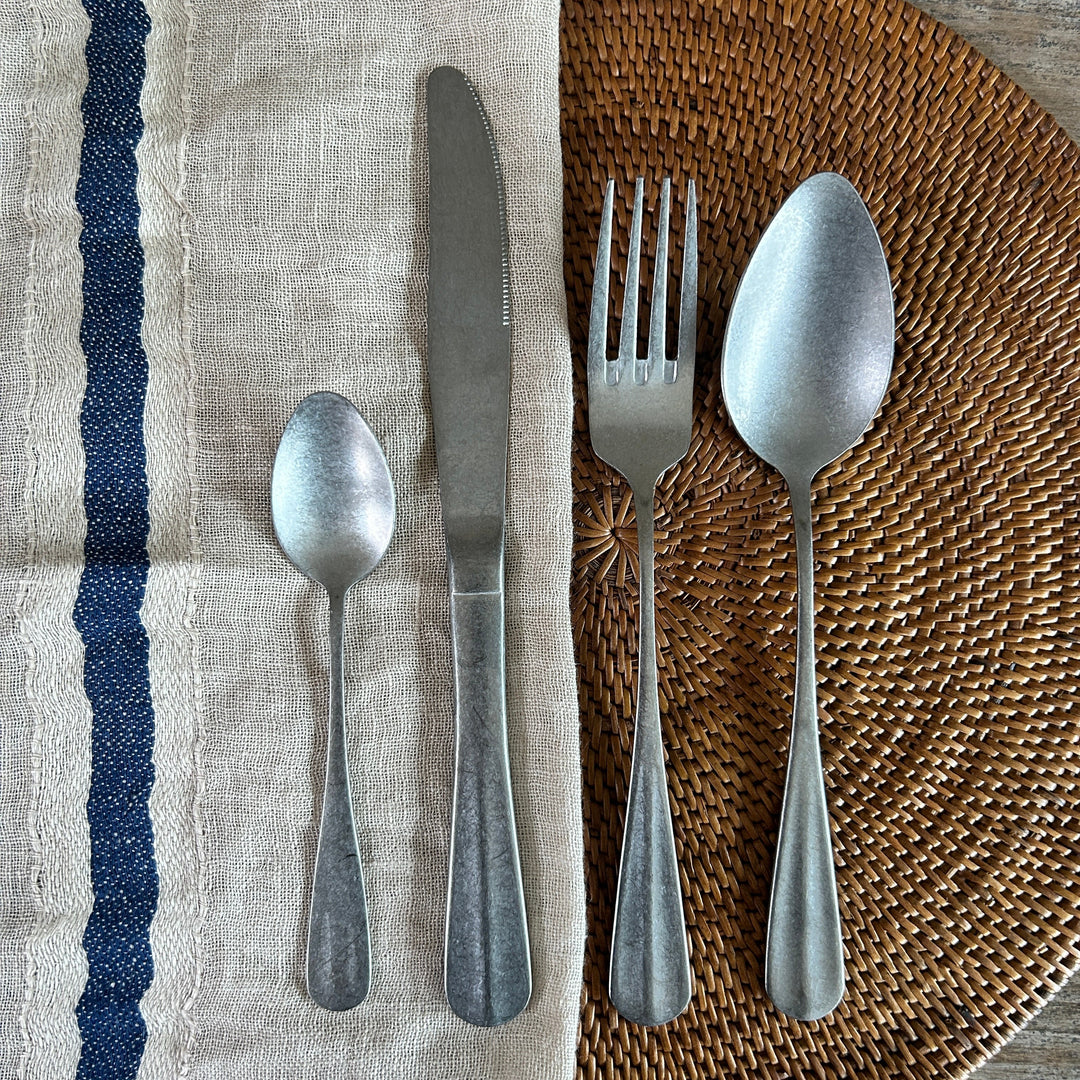 Matte Silver Cutlery Set | 24 pieces