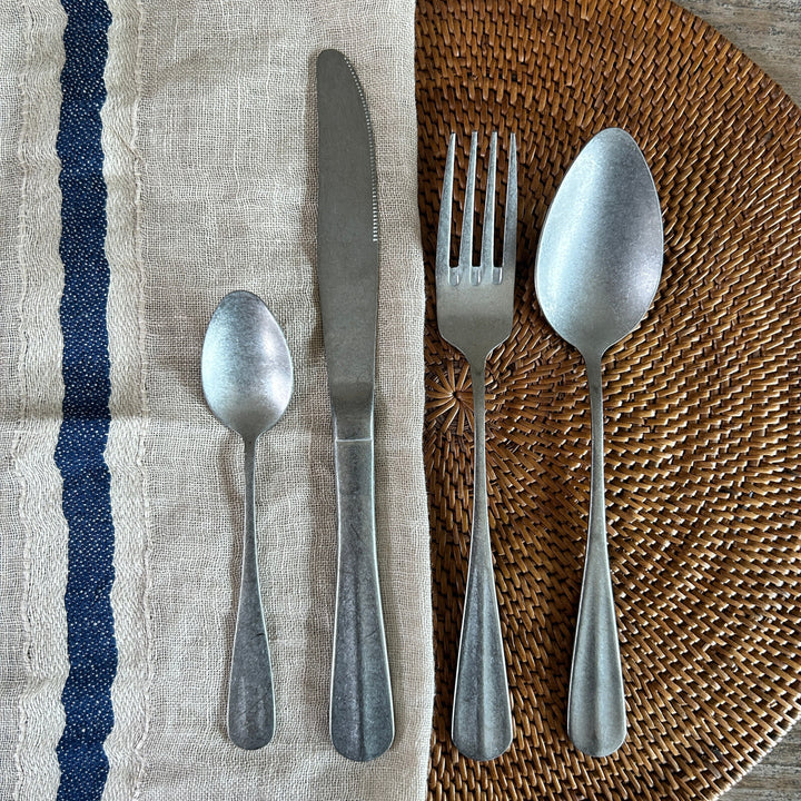 Matte Silver Cutlery Set | 24 pieces