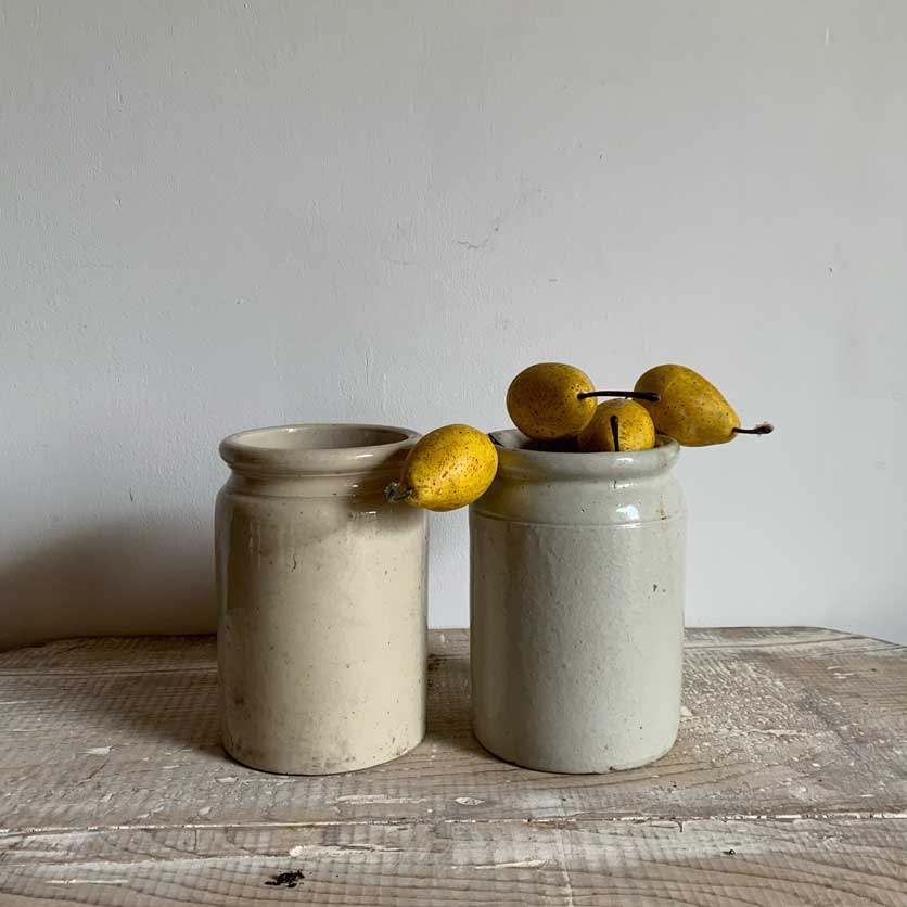 Plain Stoneware Jam Jars with rim | Large