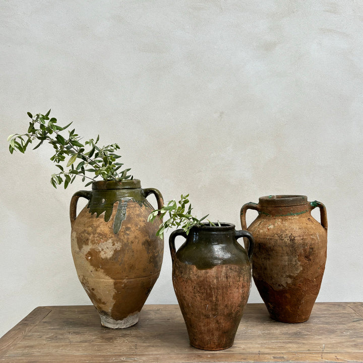 Medium Olive Antique Urns