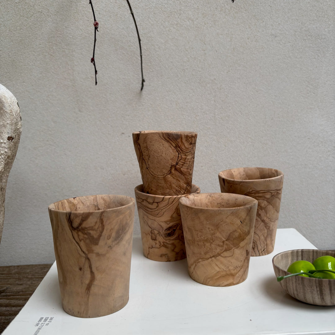 Moroccan Olive Wood Cups