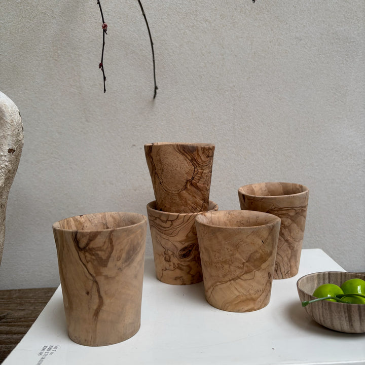 Moroccan Olive Wood Cups