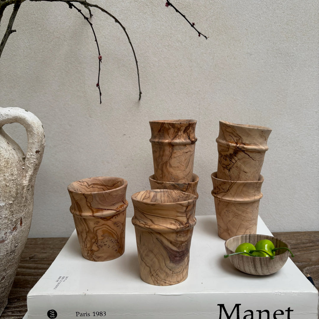 Moroccan Olive Wood Cups 