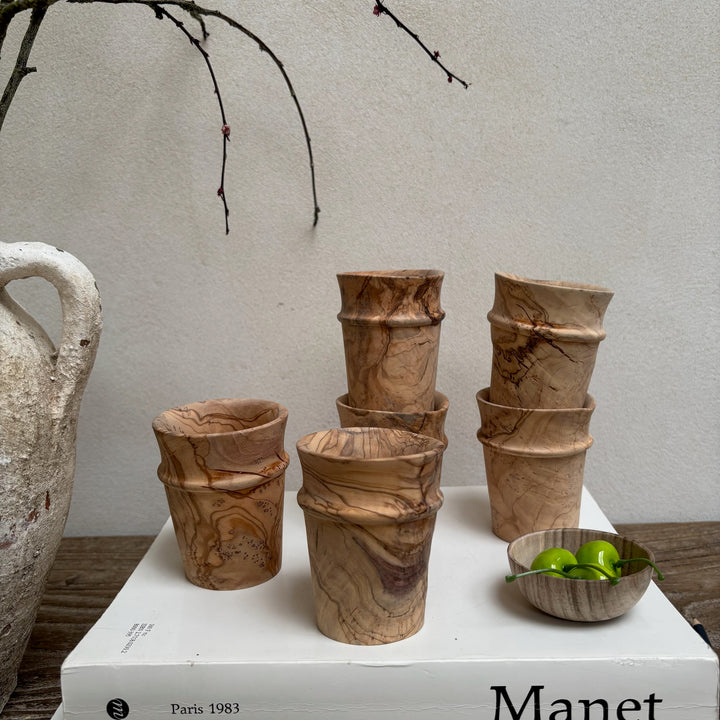 Moroccan Olive Wood Cups 