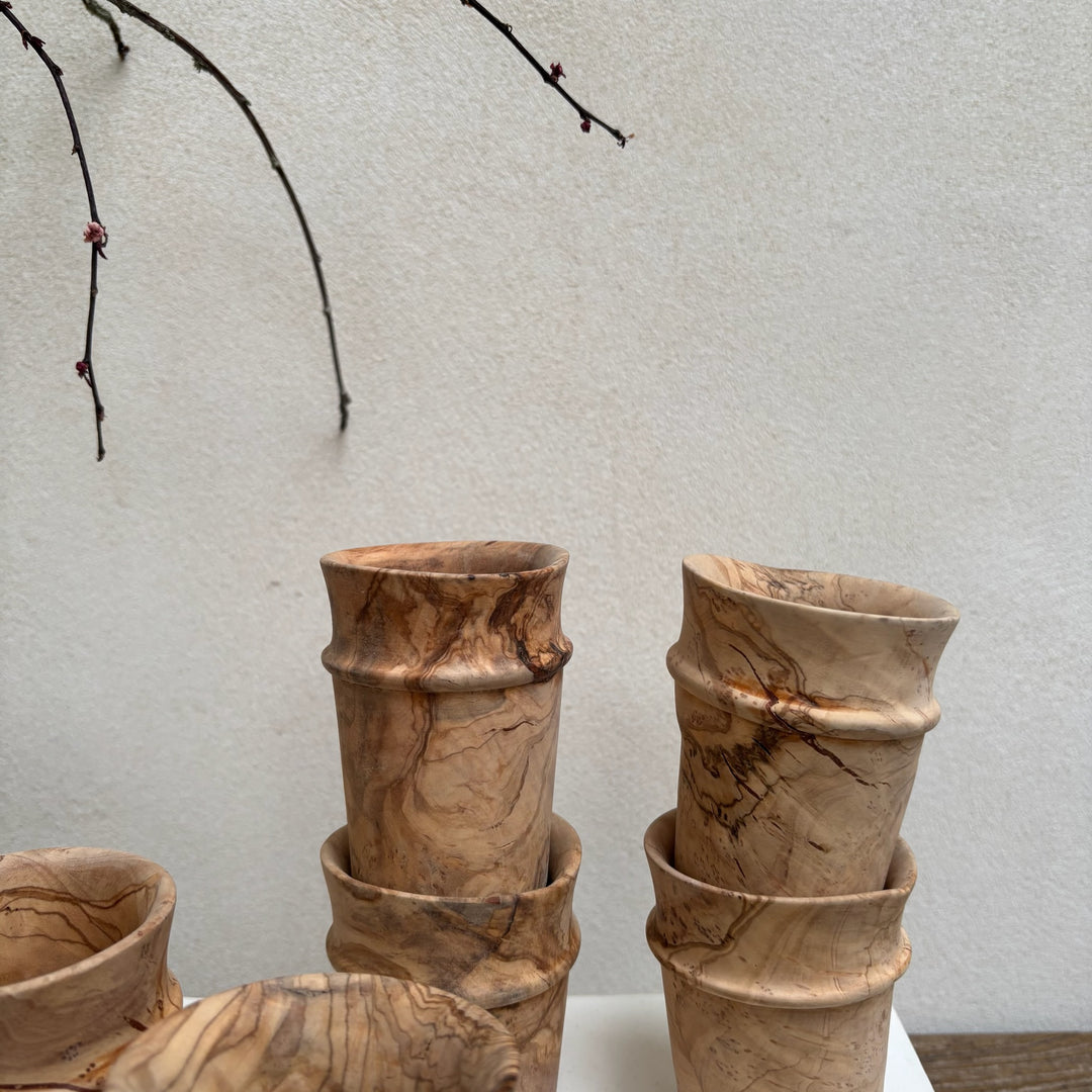 Moroccan Olive Wood Cups