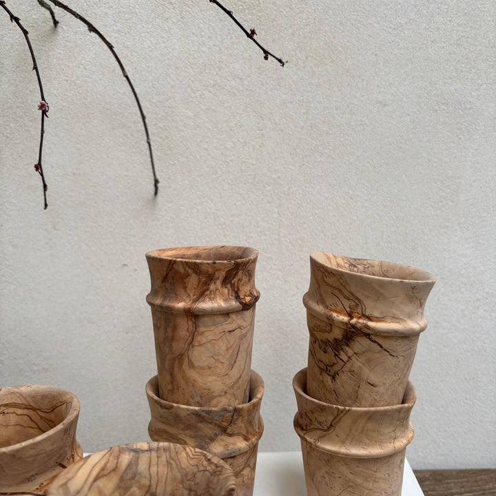 Moroccan Olive Wood Cups