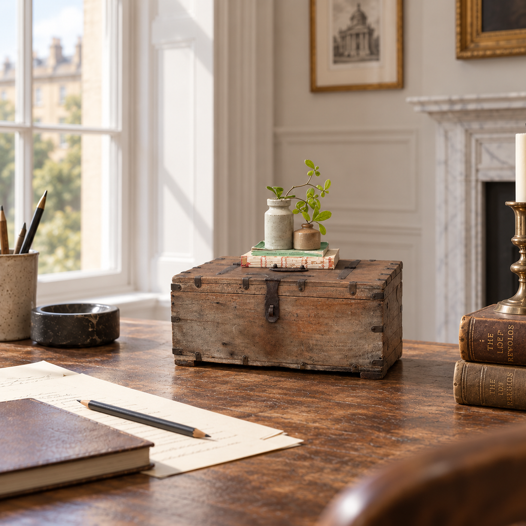 Antique Indian Elm Storage Box | Nina