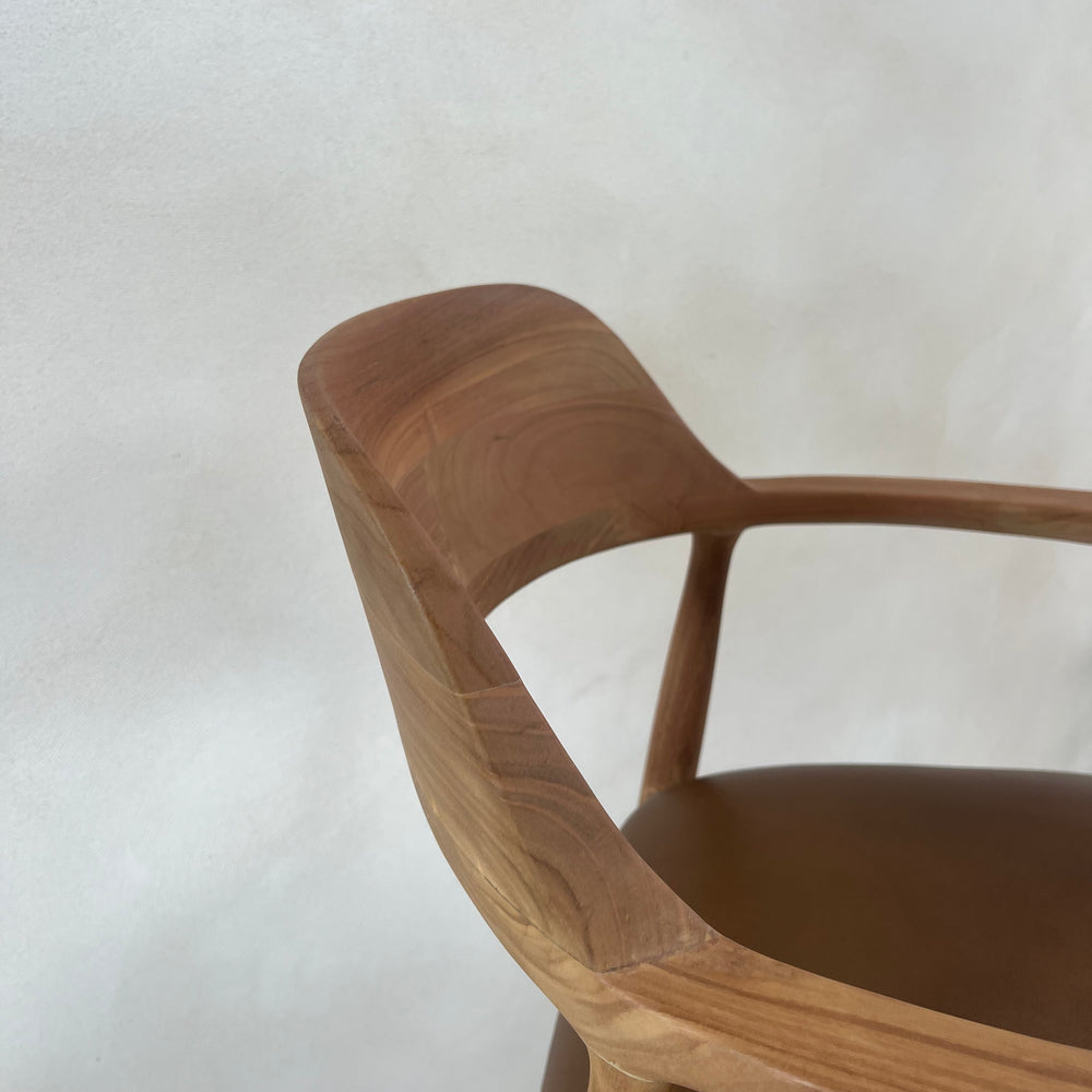 Natural Bar Stool Leather Seat | Hoxton