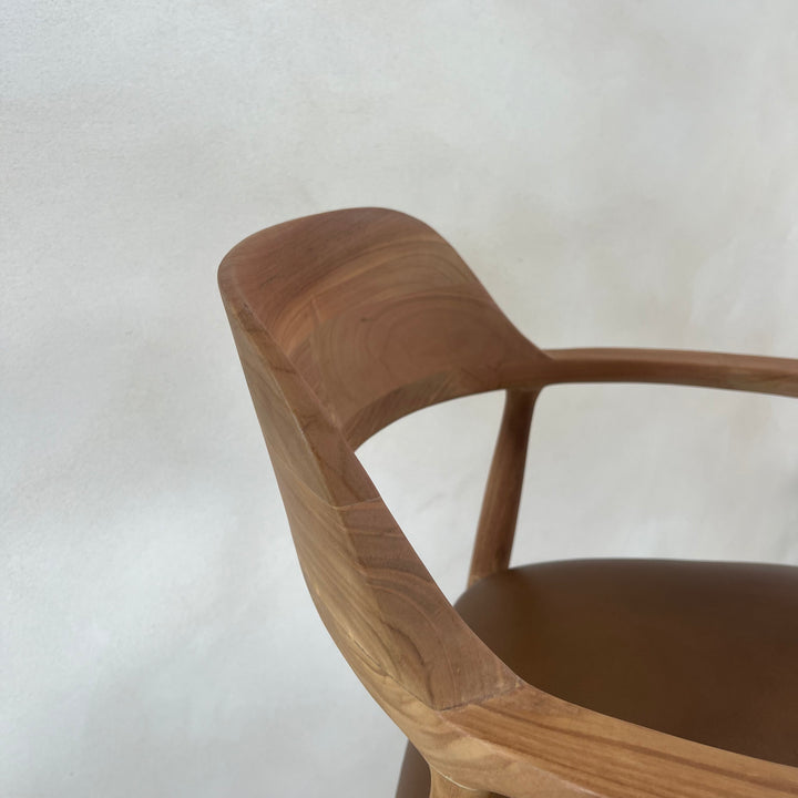 Natural Bar Stool Leather Seat | Hoxton