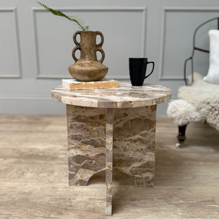 Natural Round Marble Side Table