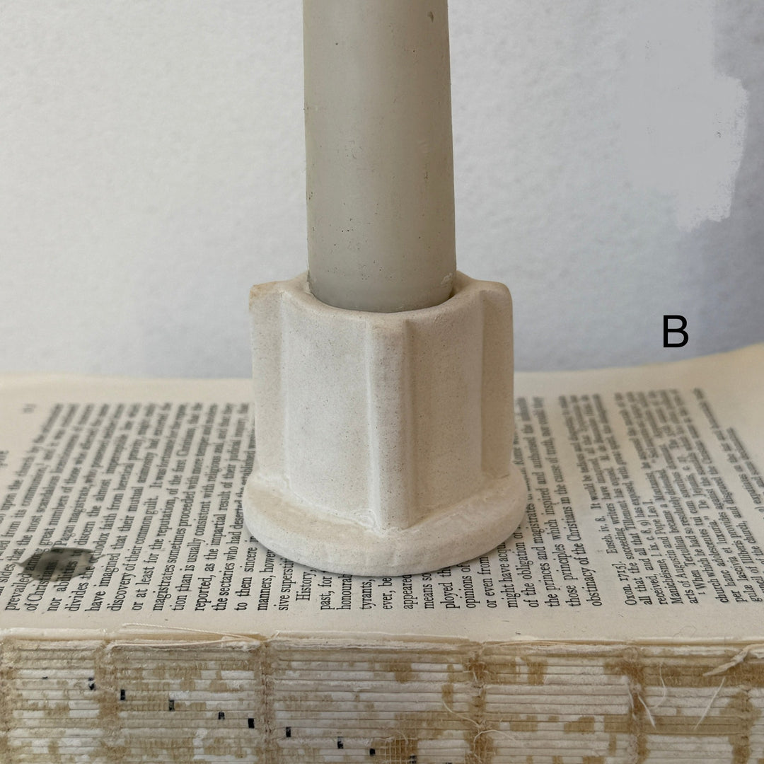 Natural Stoneware Ceramic Candleholder 