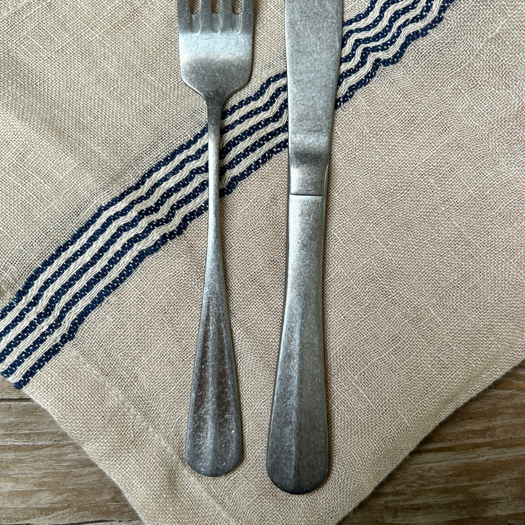 Natural linen stripe napkin