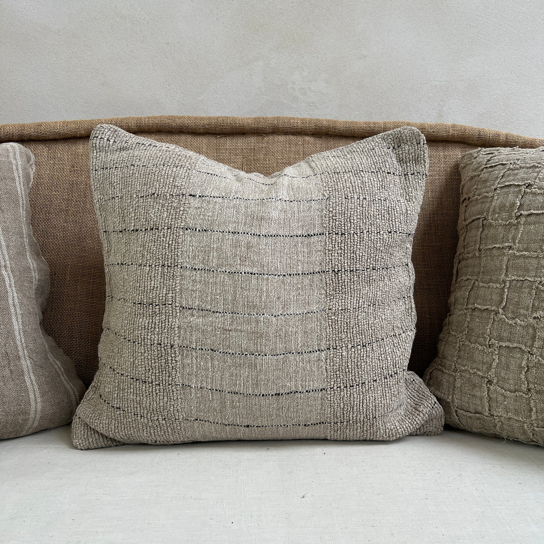 Natural stripe linen cushion Newton 