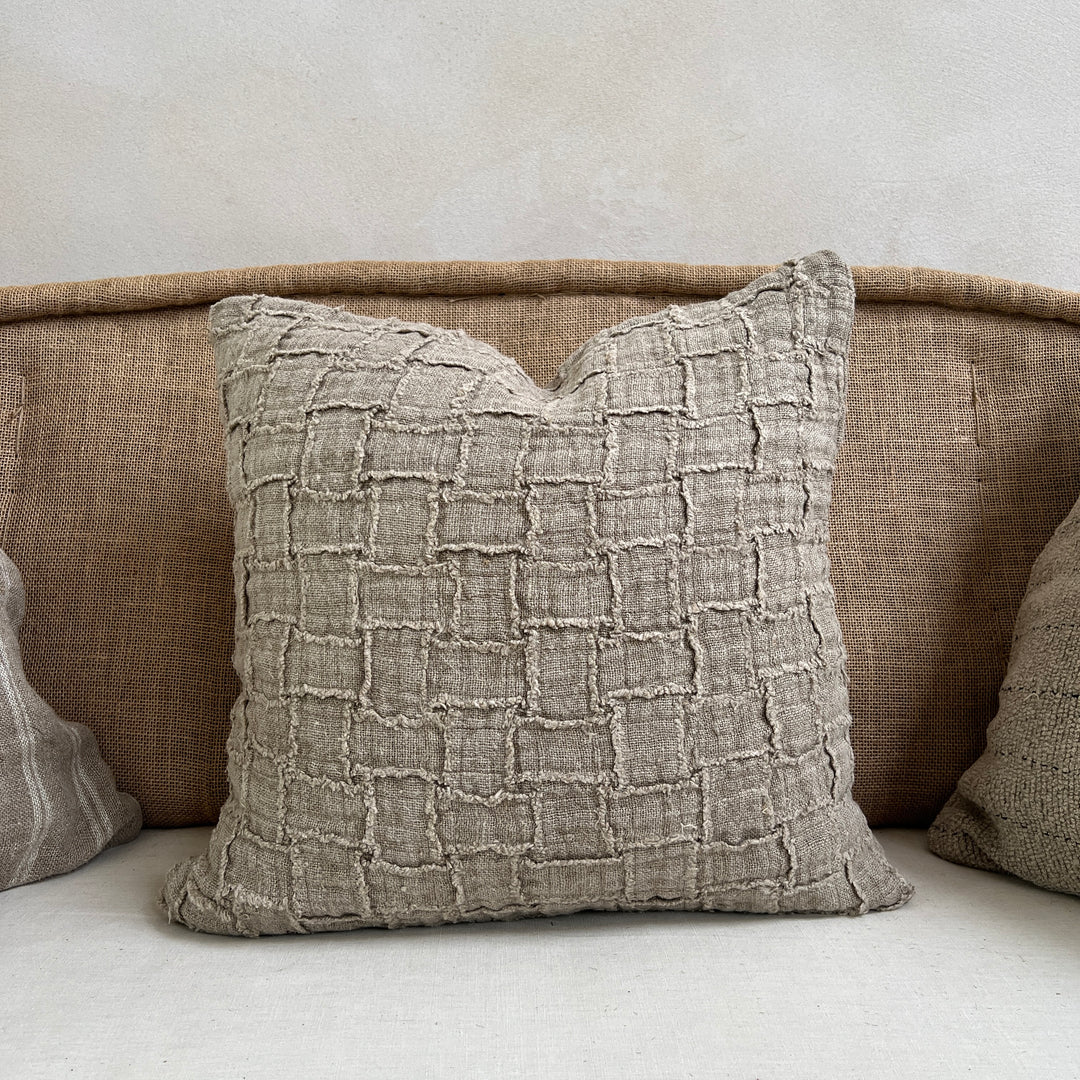 Natural textured linen cushion Bowery