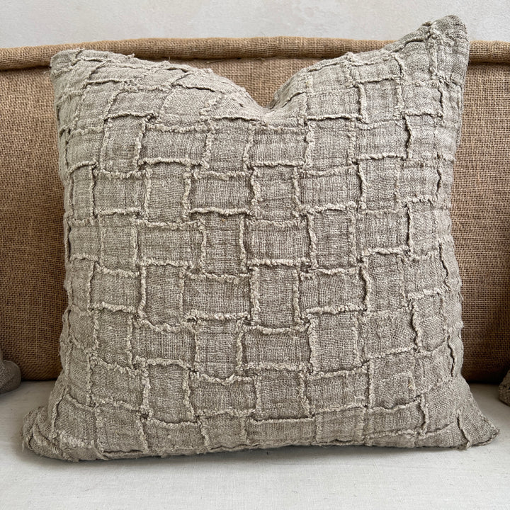 Natural textured linen cushion Bowery