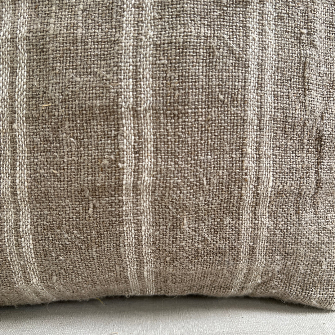 Natural white stripe linen cushion Manhatton