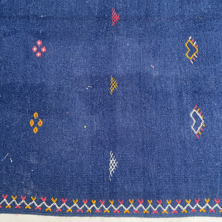 Navy Handwoven Moroccan rug Navajo