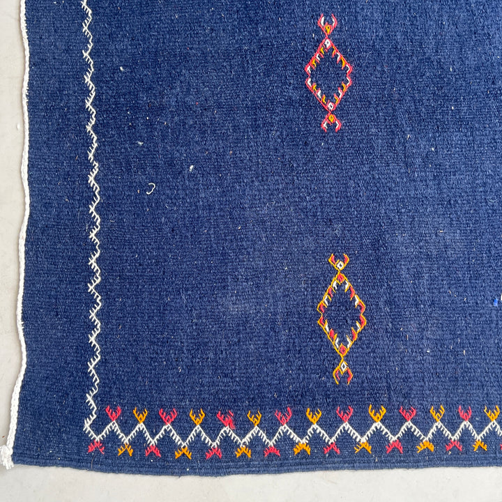 Navy Handwoven Moroccan rug Navajo 