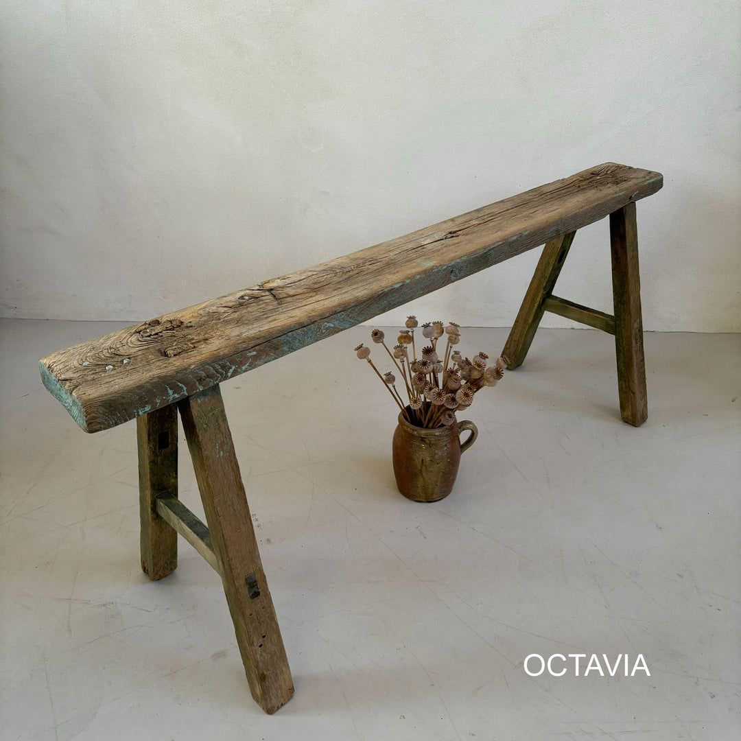 Extra Long Rustic Antique Bench | 122 to 150cm long