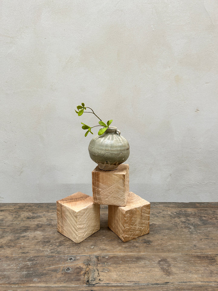 Oak cube display plinths