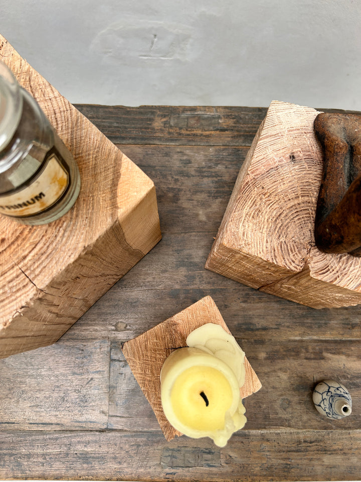 Oak cube display plinths