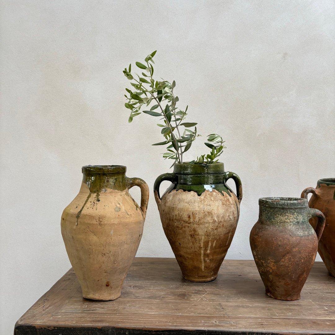 Olive Antique Terracotta Urns