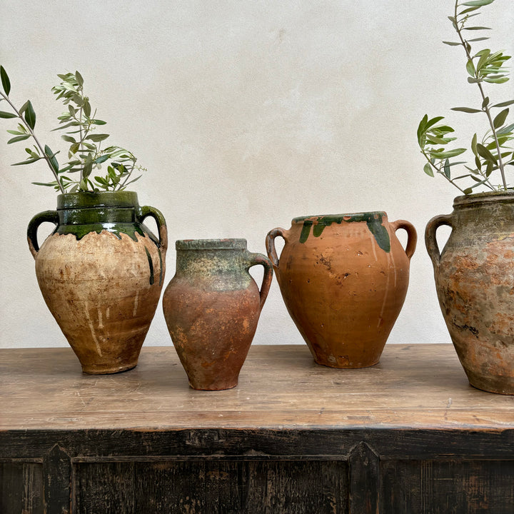 Olive Antique Terracotta Urns