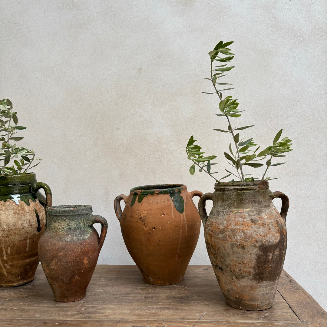 Olive Antique Terracotta Urns