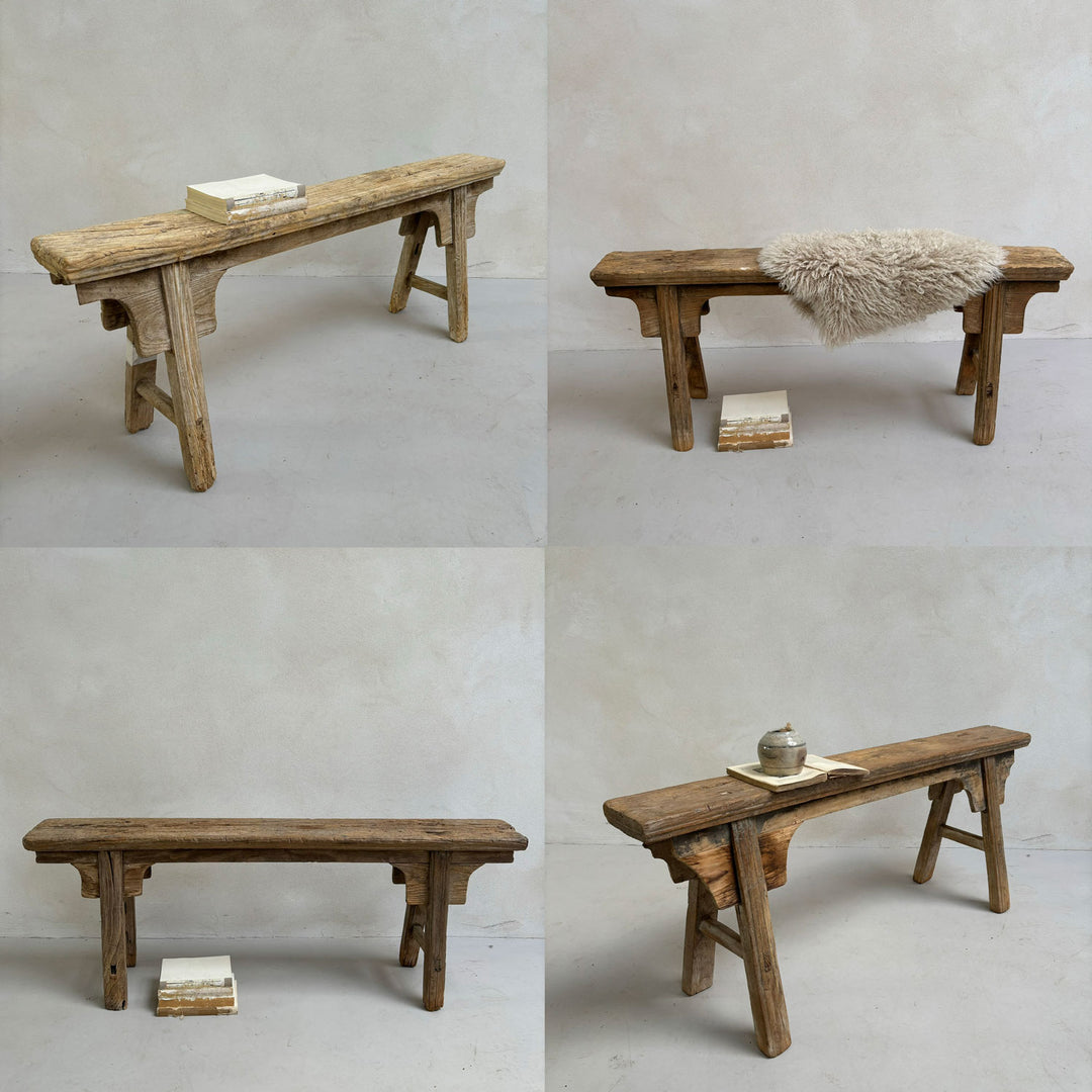 Oriental antique wooden bench collection