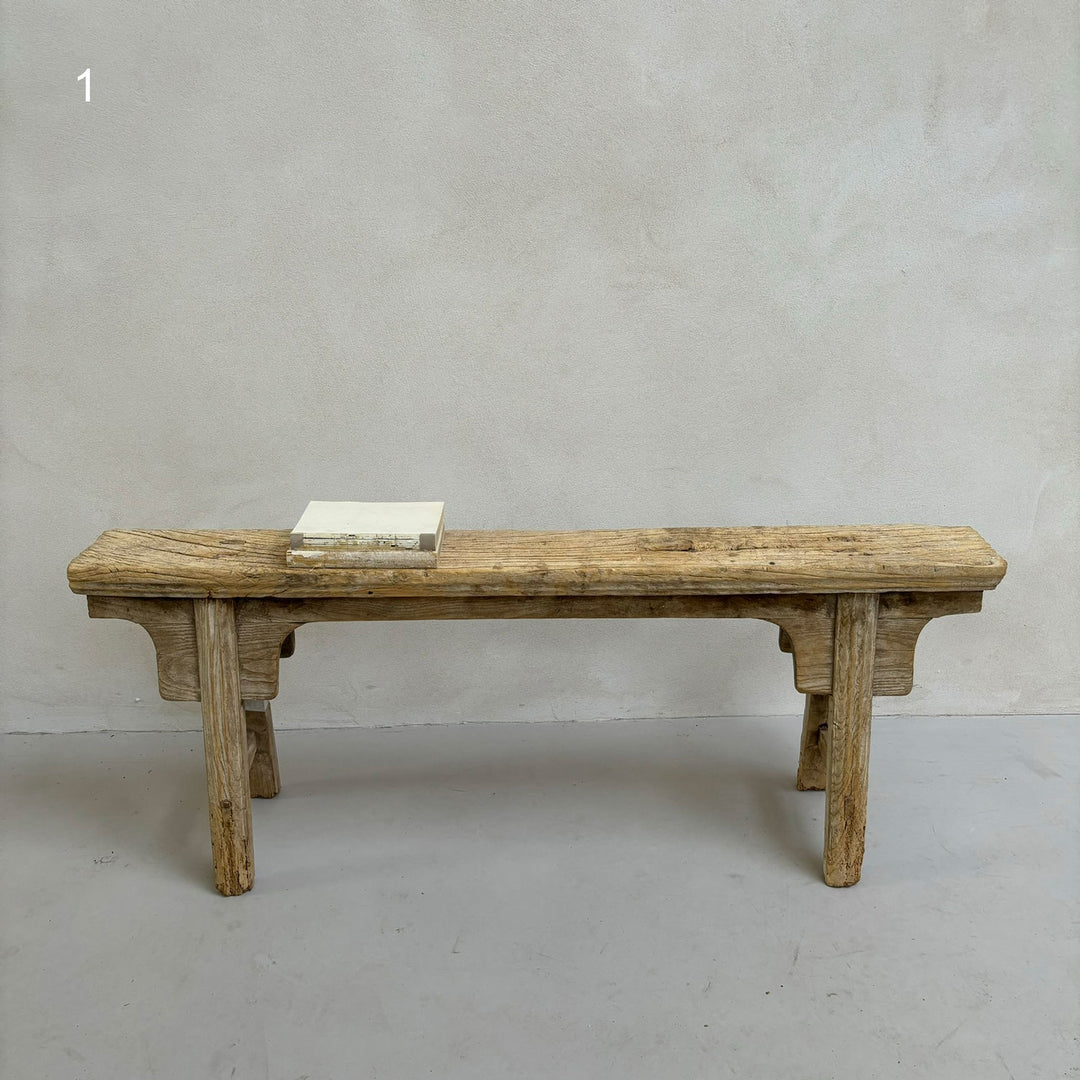 Oriental antique wooden bench 1