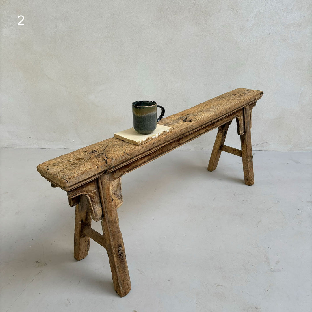 Oriental antique wooden bench 2