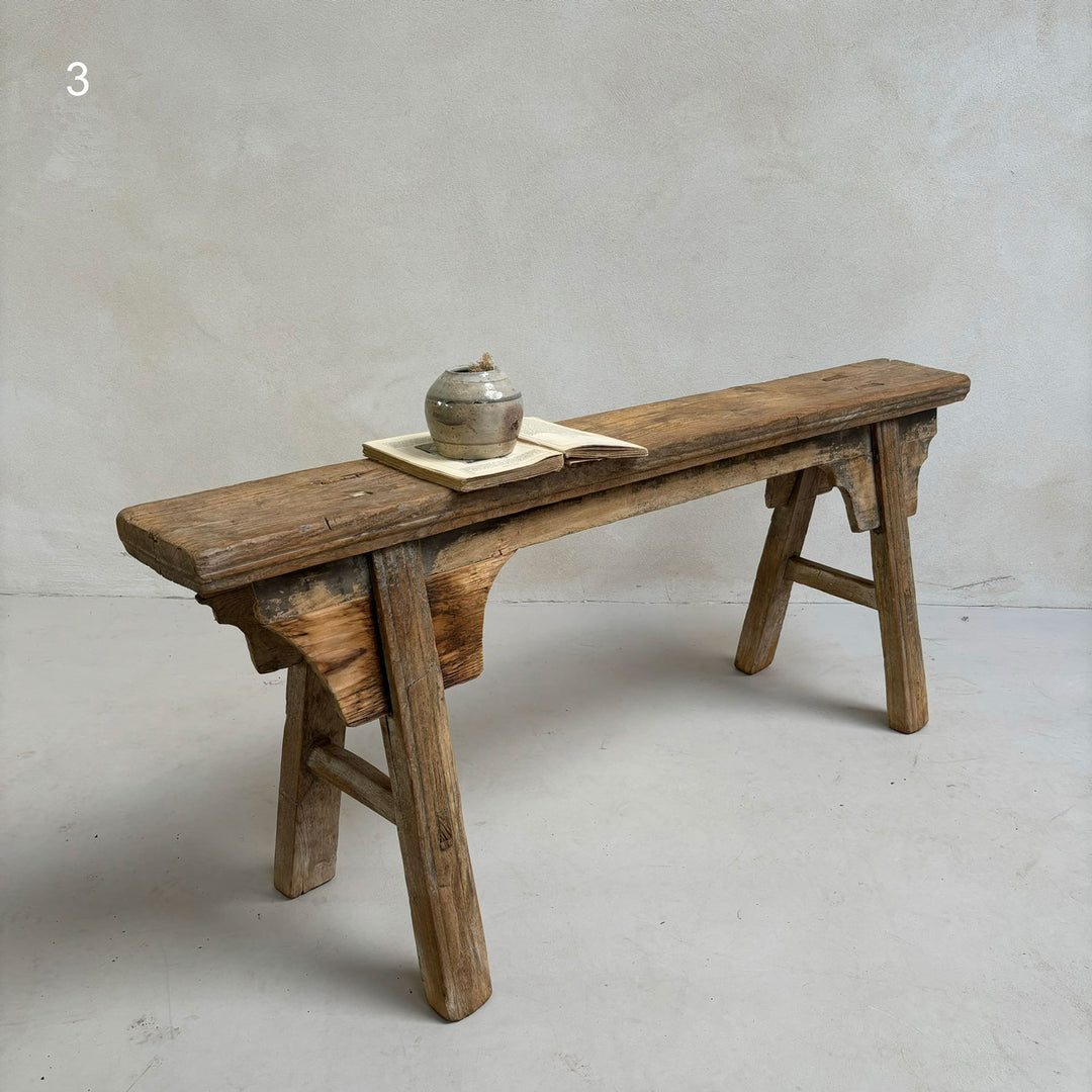 Oriental antique wooden bench 3