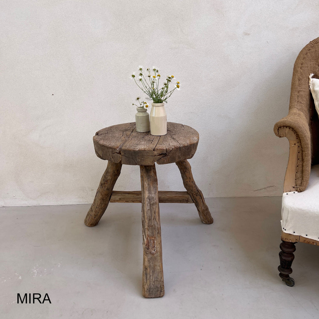 Original Antique Round Side Table Mira