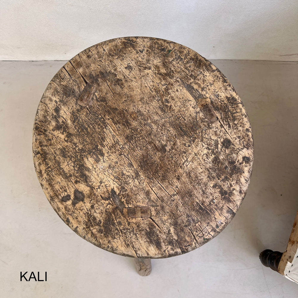 Original Antique Round Side Table Kali