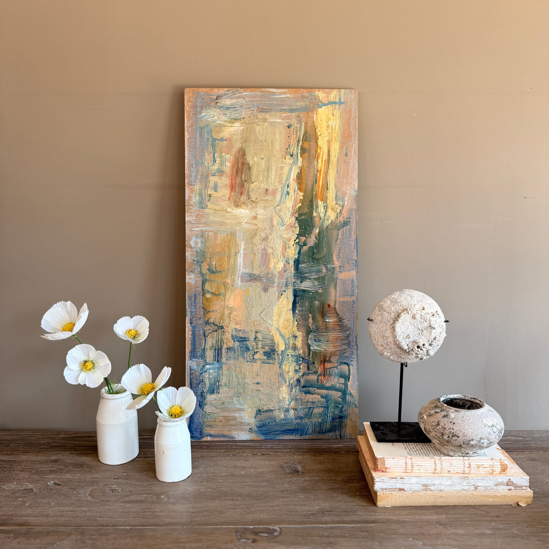 Original Felix Robbins Abstract Painting on Board | Cap Ferrat