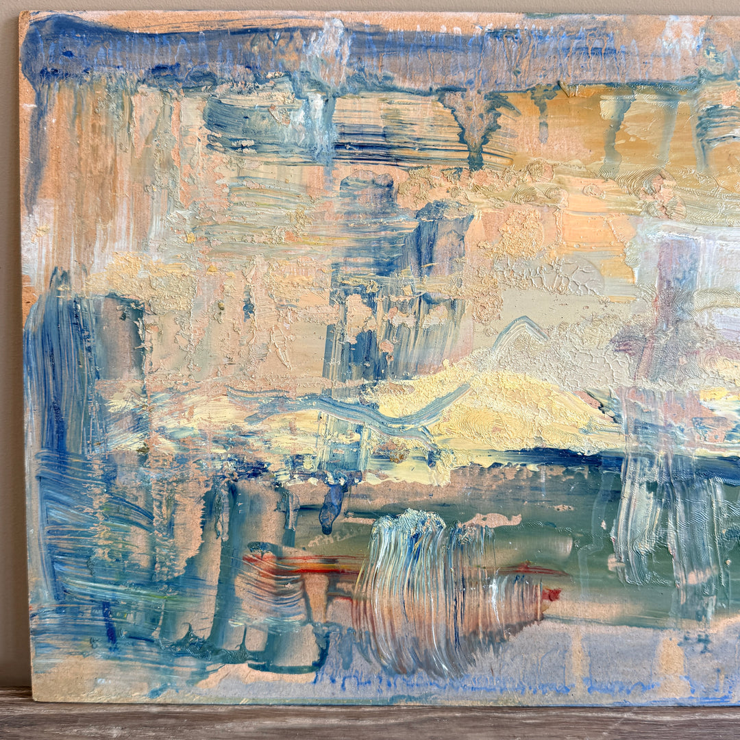Original Felix Robbins Abstract Painting on Board | Cap Ferrat