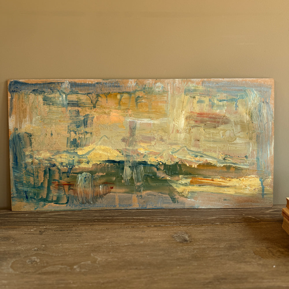 Original Felix Robbins Abstract Painting on Board | Cap Ferrat
