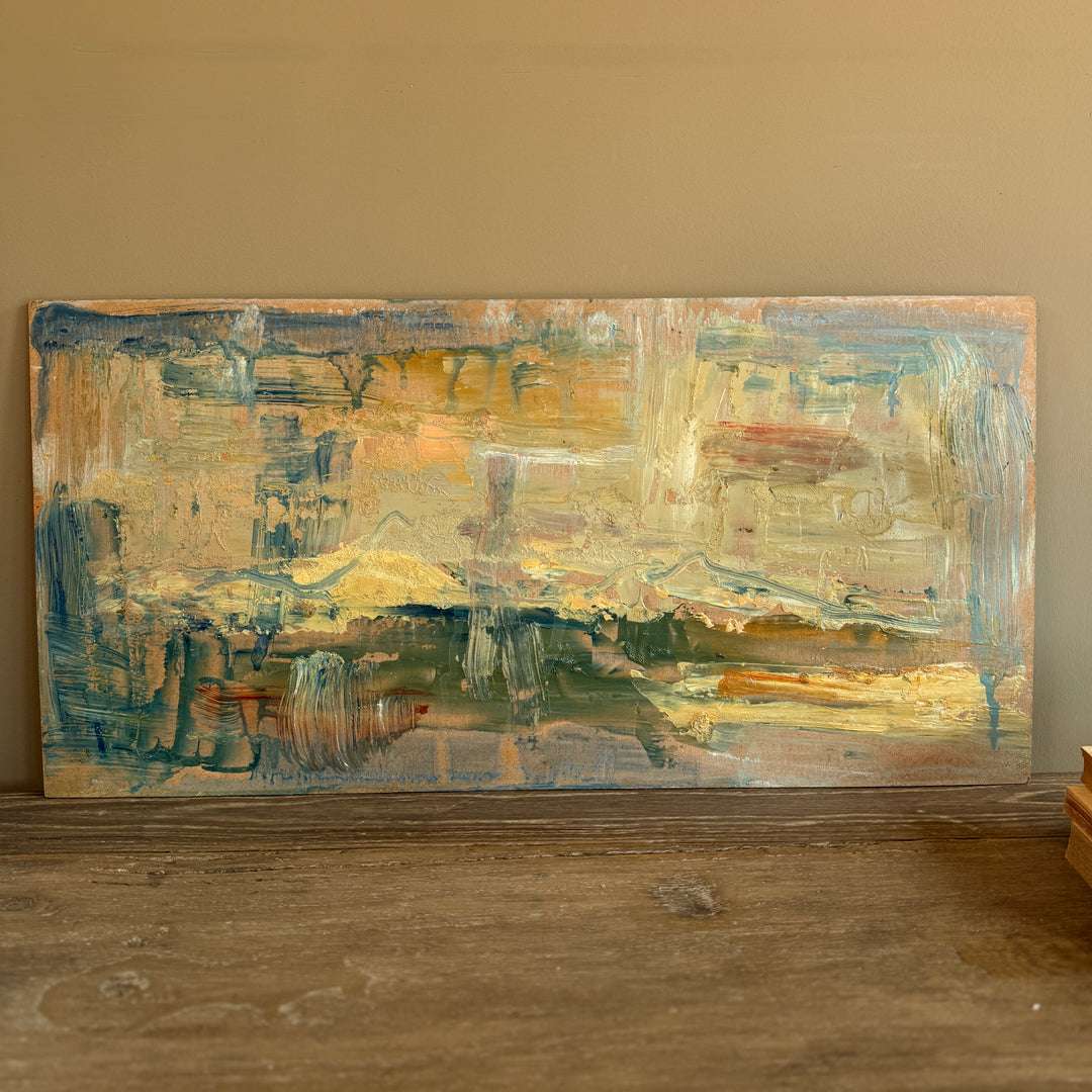 Original Felix Robbins Abstract Painting on Board | Cap Ferrat