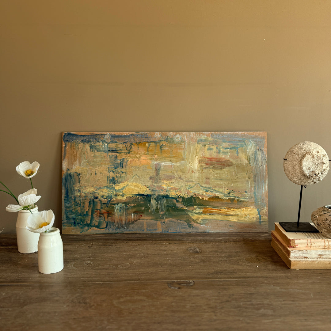 Original Felix Robbins Abstract Painting on Board | Cap Ferrat
