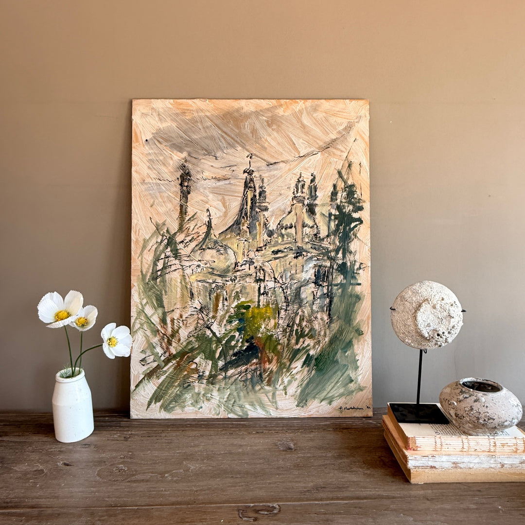 Original signed Felix Robins Abstract Oil Painting | Paris
