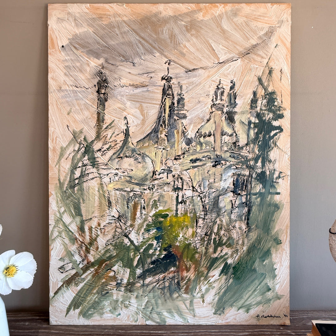 Original signed Felix Robins Abstract Oil Painting | Paris